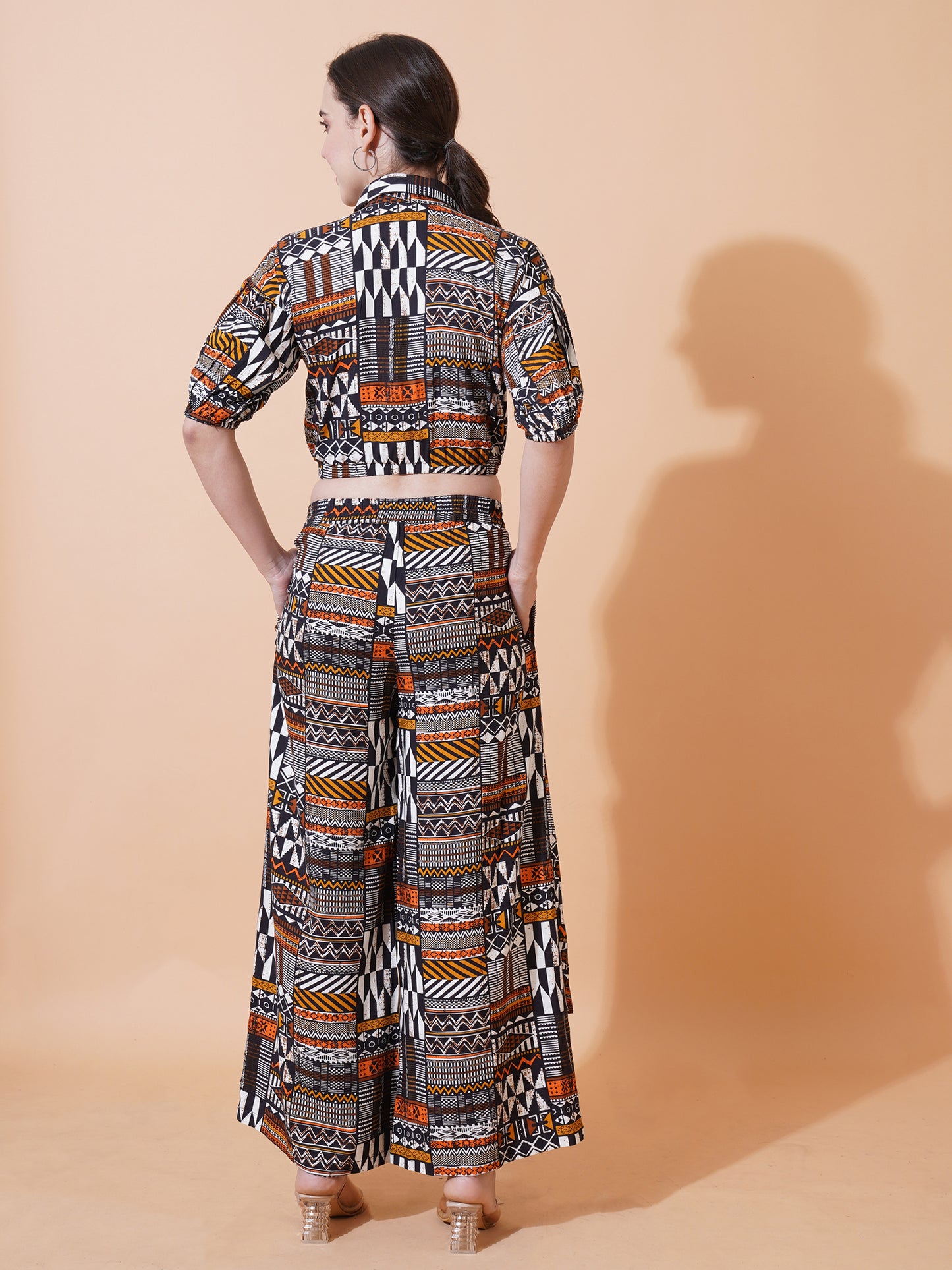 Womens Co-ord Set With Elasticated Crop Top and Elasticated Pants